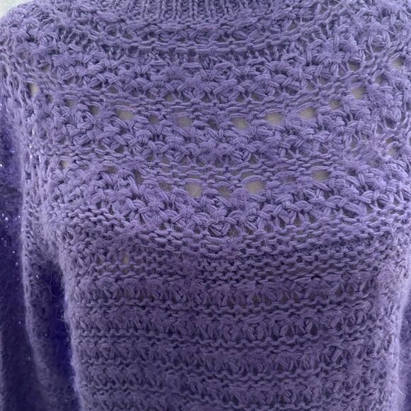 Lauren Ralph Lauren Women’s Purple Alpaca Blend Pullover Sweater Size Medium - Picture 2 of 11